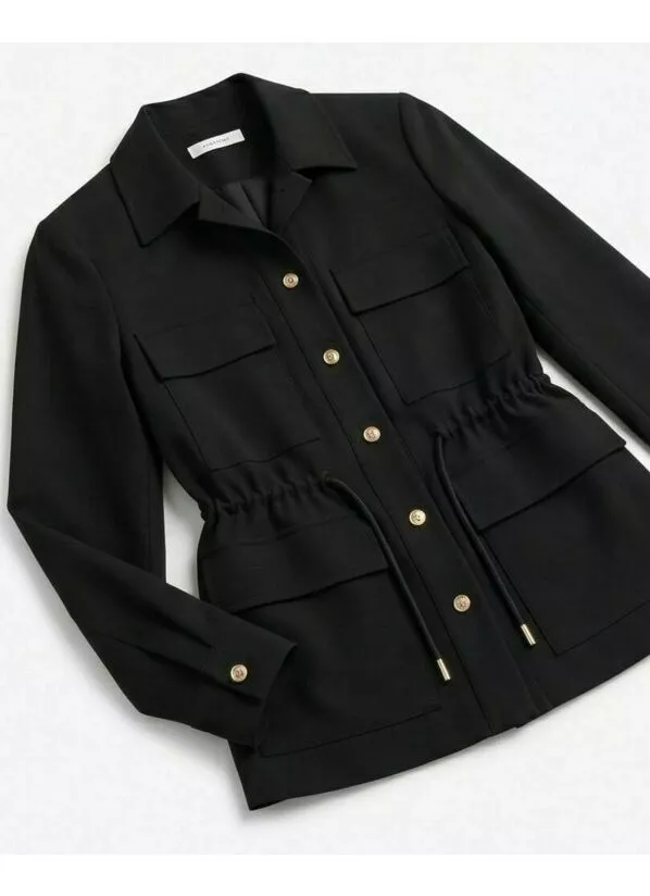 Parka Aline em Linho Preta 2