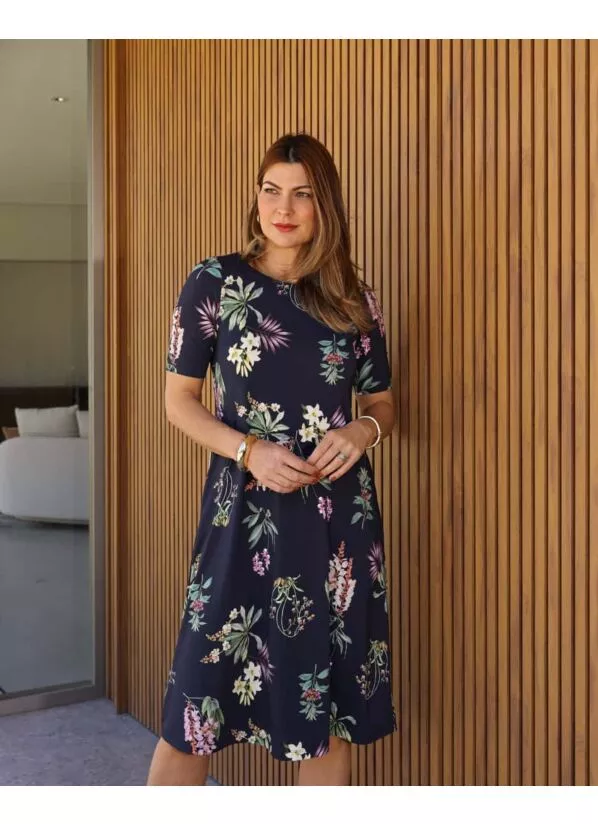 Vestido Prscila em Malha Fria Fluity Estampado 1