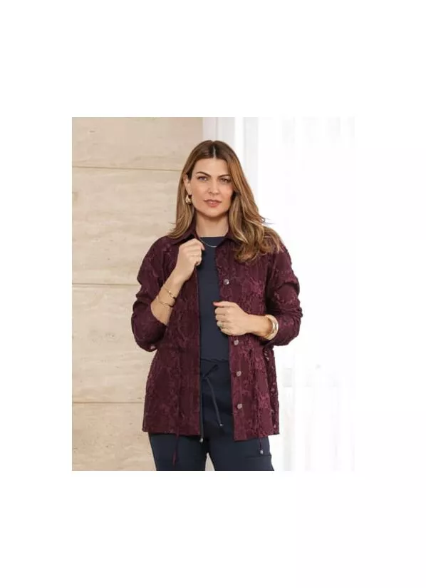 Parka Jasminy Feminina em Renda Vinho 2