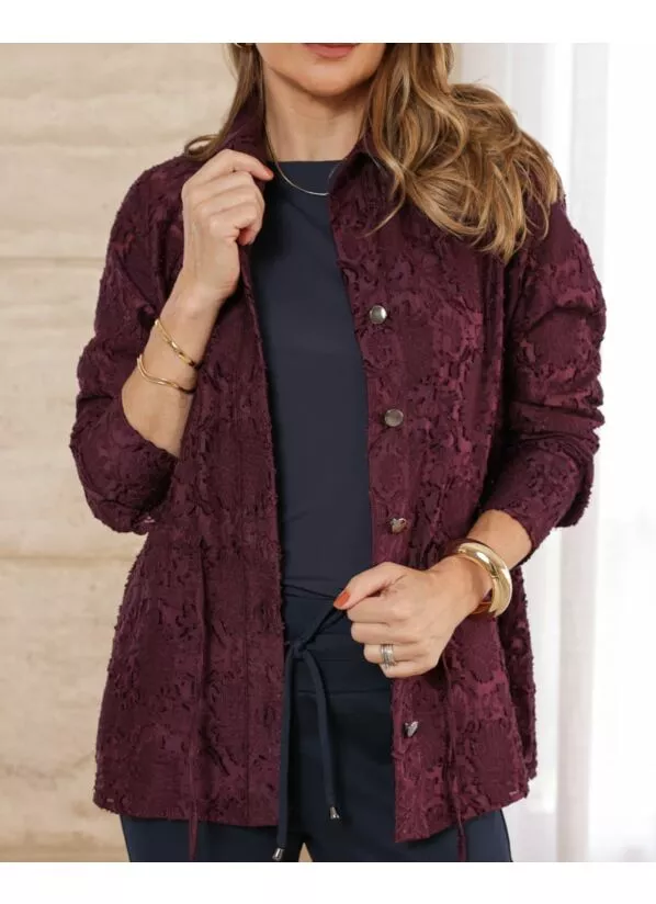 Parka Jasminy Feminina em Renda Vinho 3