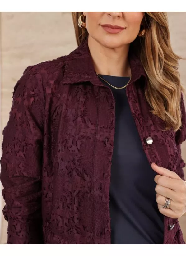 Parka Jasminy Feminina em Renda Vinho 1